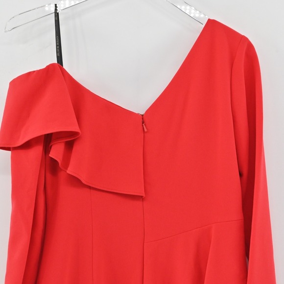 BLACK HALO Tava Dress Size 6‎ Red Glamorous Ruffle Romantic Elegant Mini Sheath - Picture 12 of 13